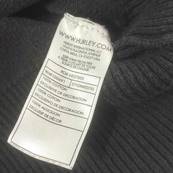 Mens Hurley V Neck Long Sleeve Cotton Sweater Sz M - Picture 7 of 12